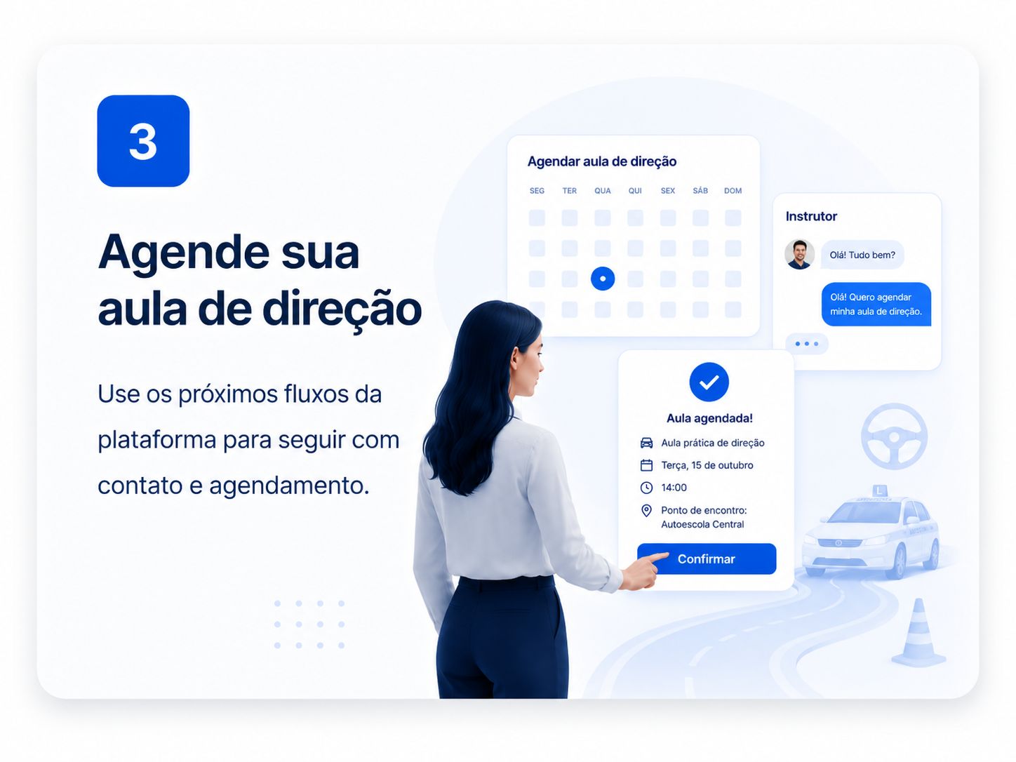 Ilustração para combinar a aula e agendar horário